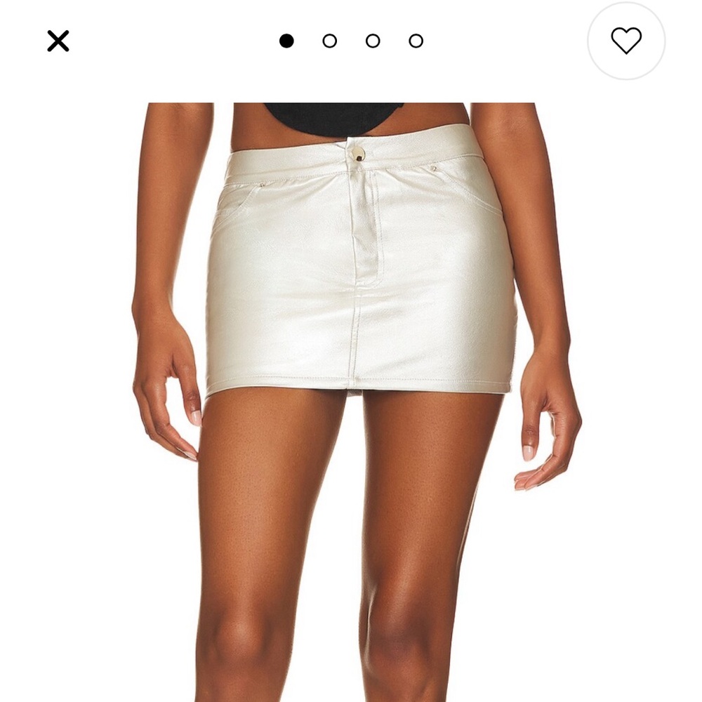 silver mini skirt